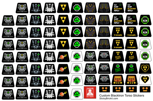 Blacktron: Custom Torso Stickers (BT-3A)