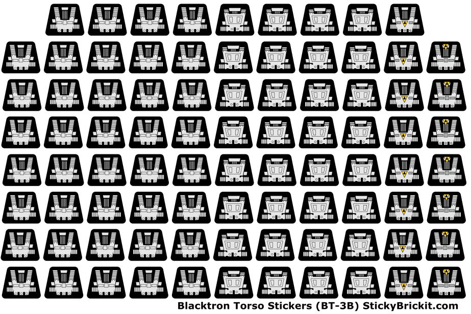 Blacktron: Torso Stickers for BT Cruiser 40580 (BT-3B)