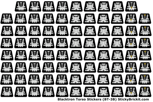 Blacktron: Torso Stickers for BT Cruiser 40580 (BT-3B)
