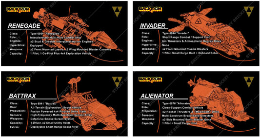 Blacktron: Plaque (8x16 tile) Stickers (BT-13)