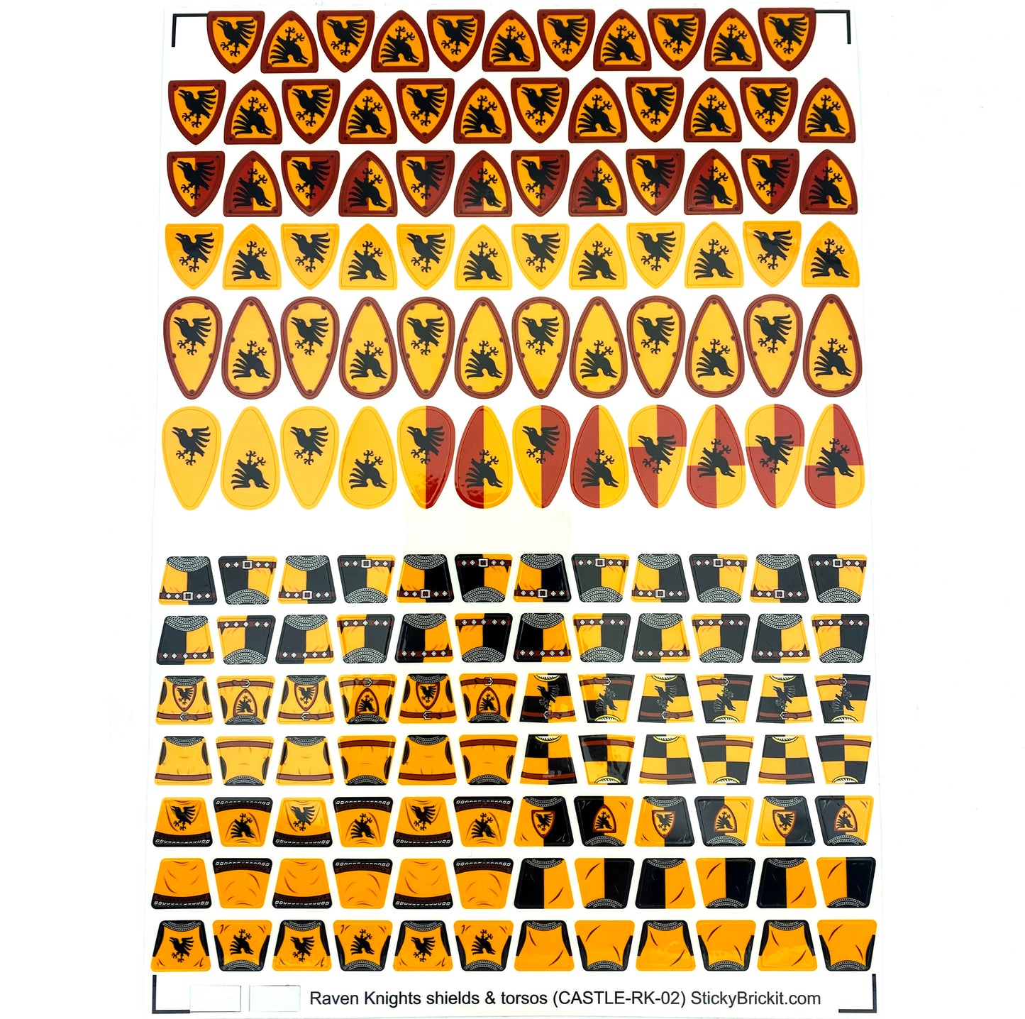 Raven Knights: Torso & Shield Stickers (CASTLE-RK-02)