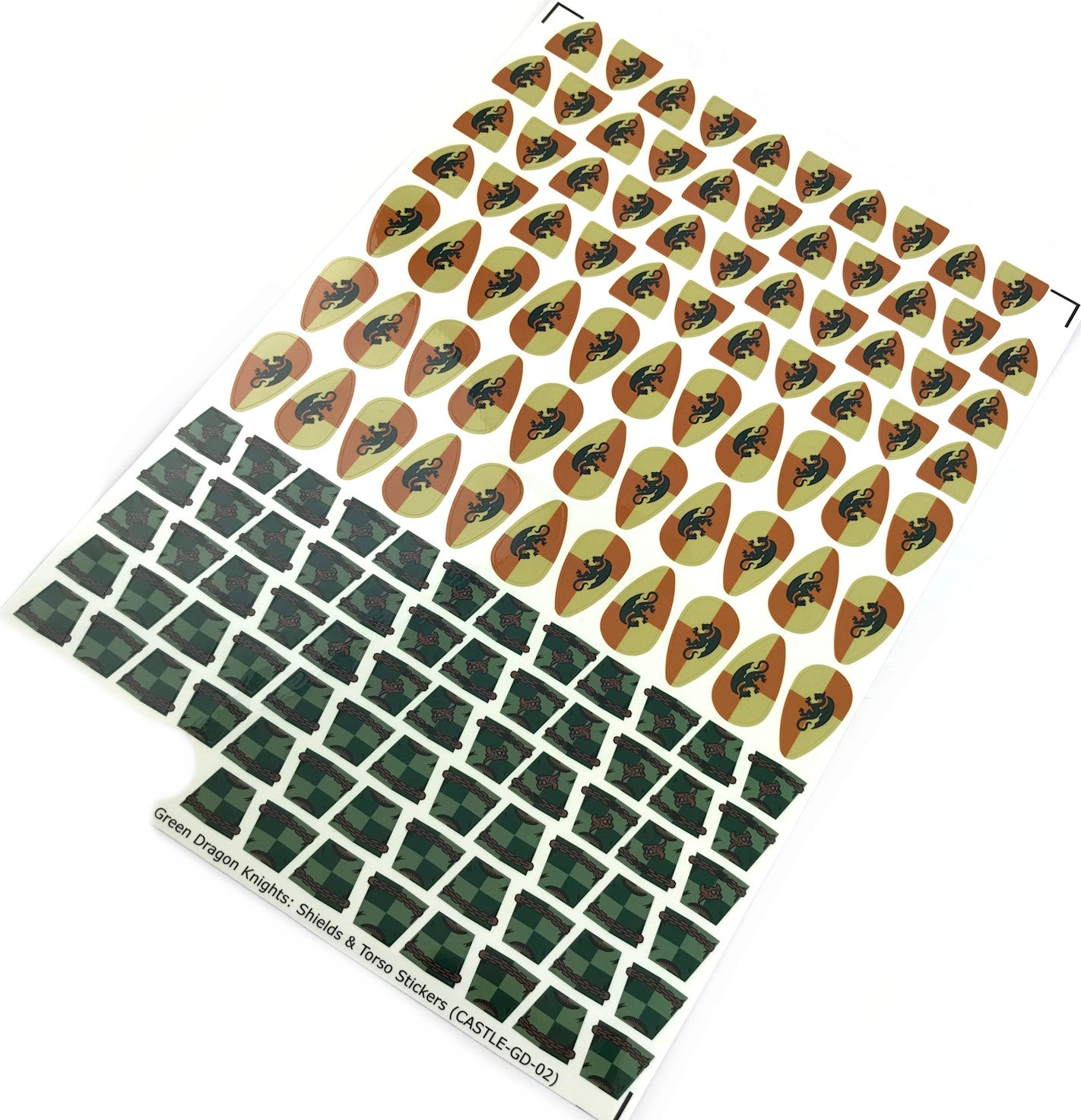 Green Dragon Knights: Torso & Shield Stickers (CASTLE-GD-02)
