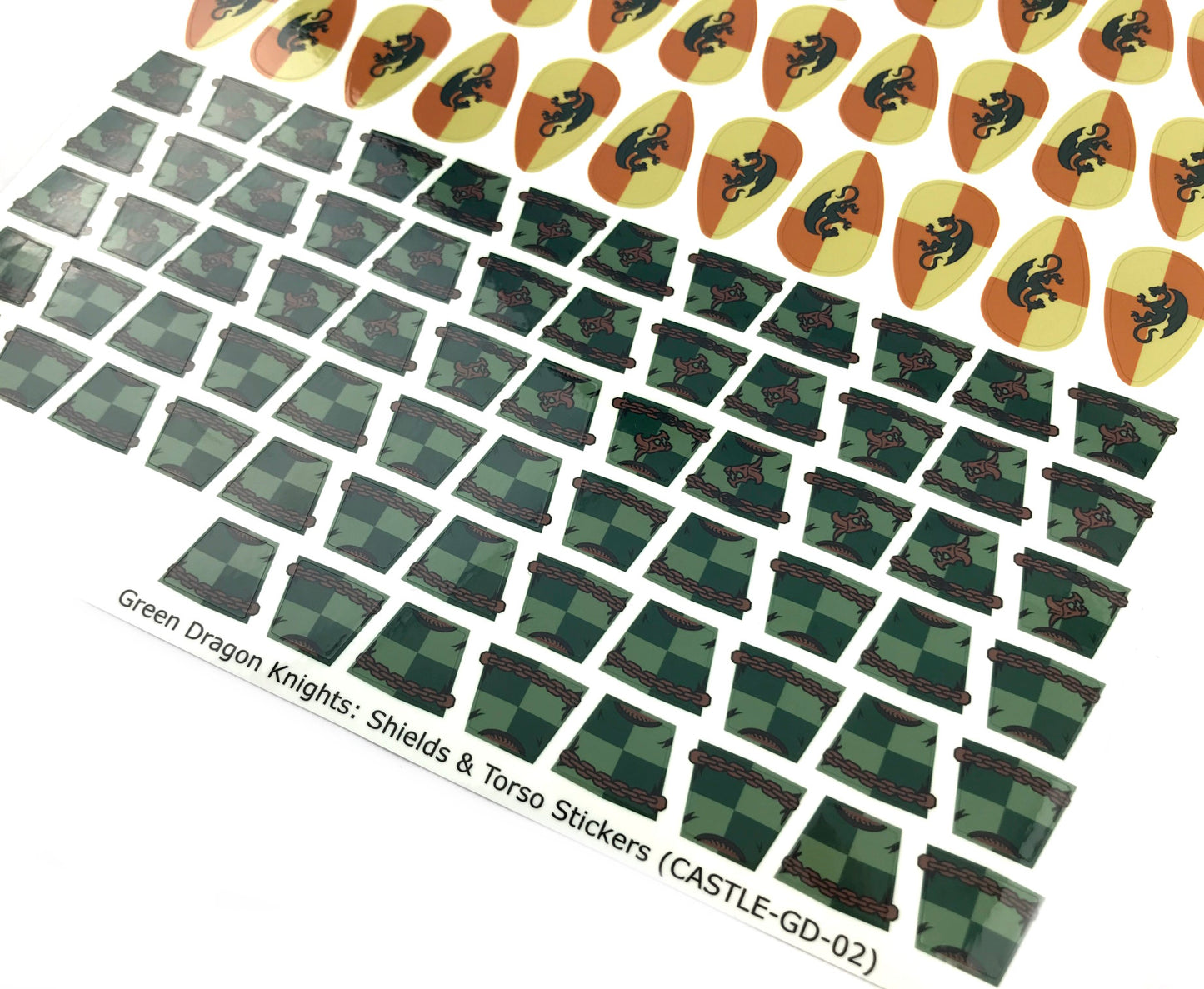 Green Dragon Knights: Torso & Shield Stickers (CASTLE-GD-02)