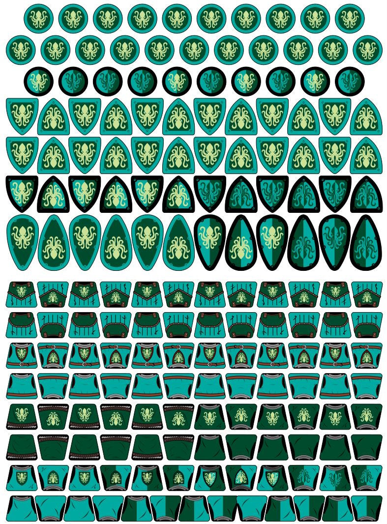 Krakens: Torso & Shield Stickers (CASTLE-KR-02)