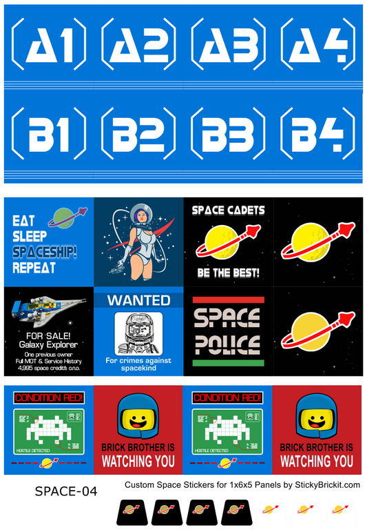 Classic Space: Stickers For 1x6x5 Panel Parts (SPACE-04)