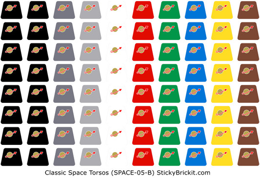 Classic Space: Recreation Torso Stickers - Extended Colours (SPACE-05-B)