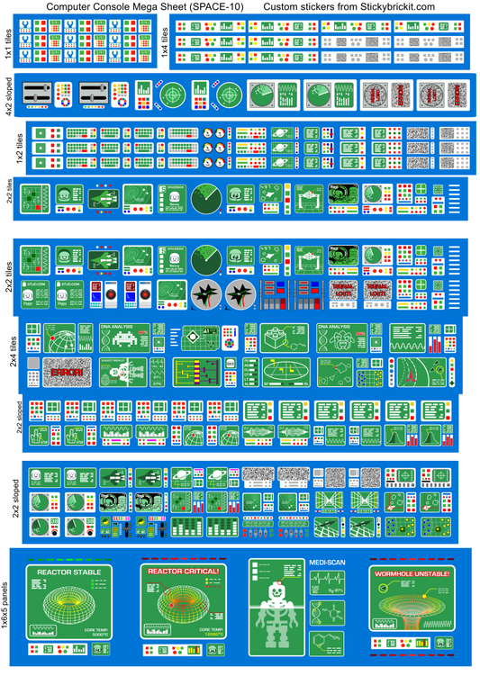 Classic Space: Computer Console Mega Sheet (SPACE-10)