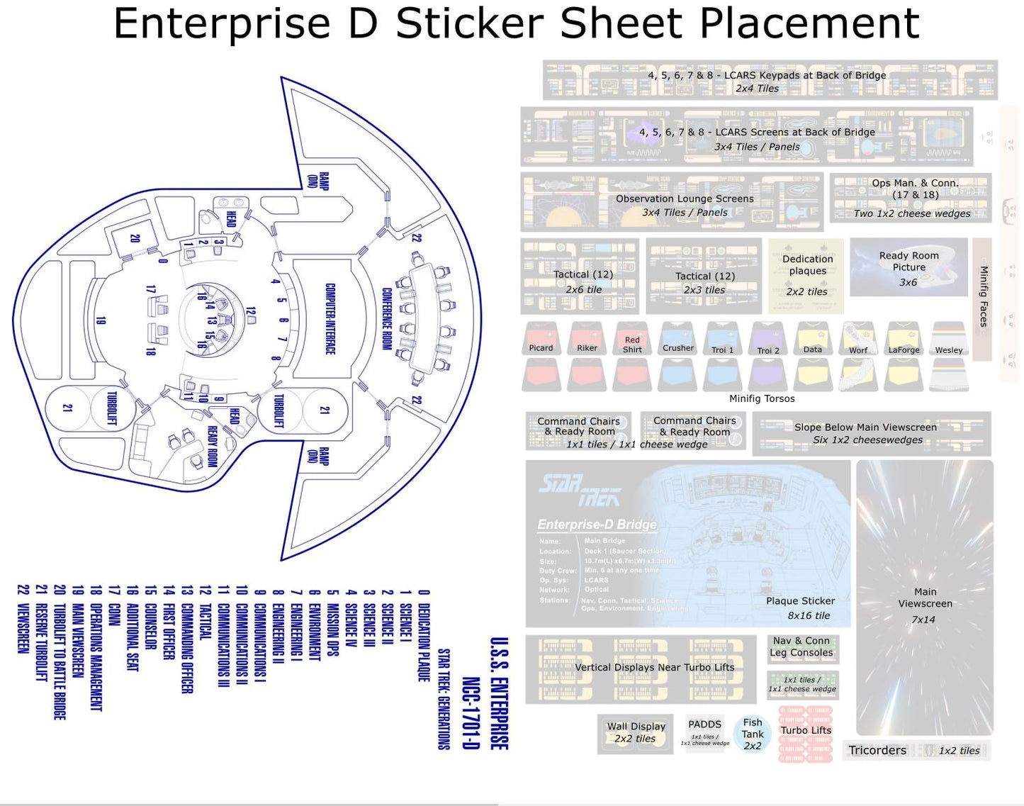 TNG: Enterprise-D Bridge Transparent Stickers (TNG-01-B)