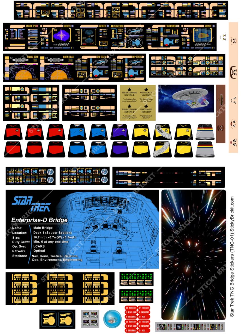 TNG: Enterprise-D Bridge Sticker Sheet (TNG-01)