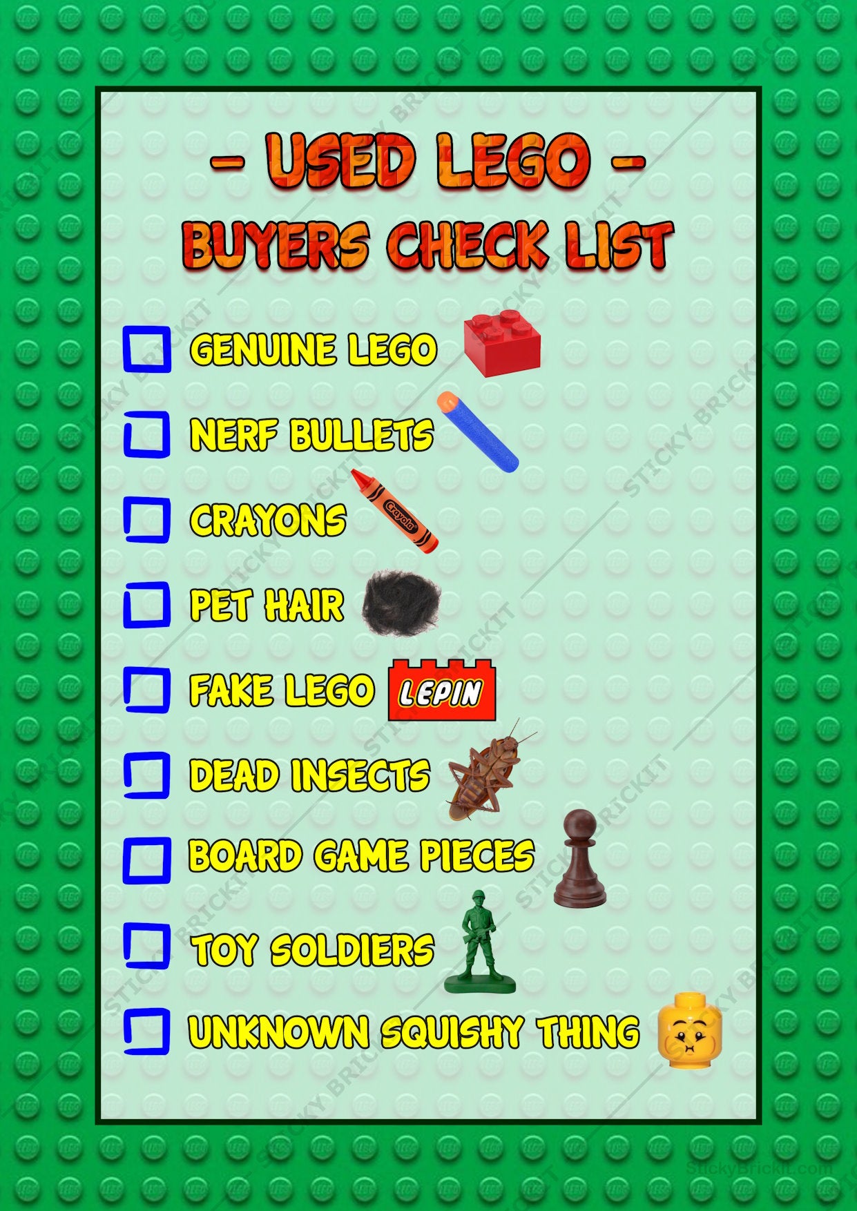 Used Bricks Check List