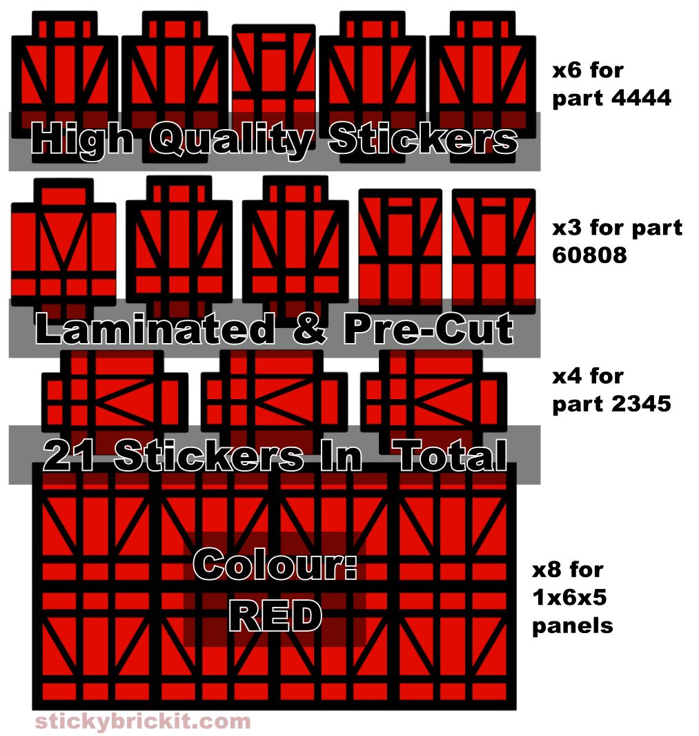Custom Stickers for Parts 4444, 2345 & 60808 (CASTLE-SFP-02)