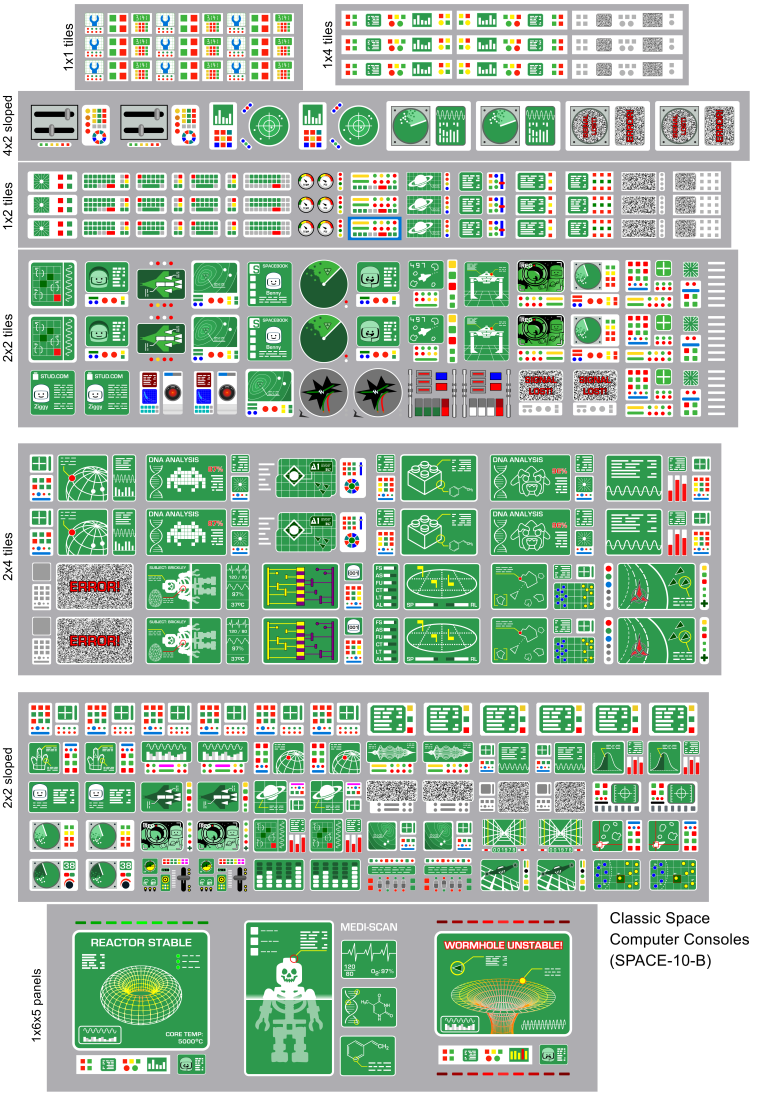 Classic Space: Computer Console Mega Sheet (SPACE-10)