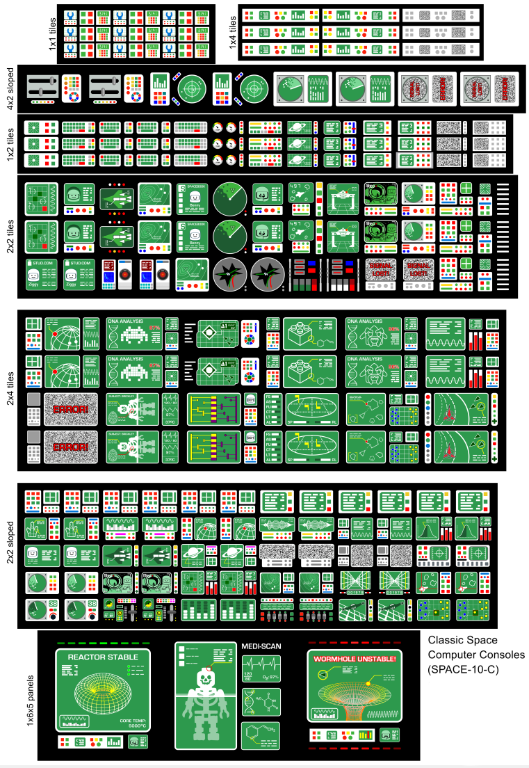 Classic Space: Computer Console Mega Sheet (SPACE-10)