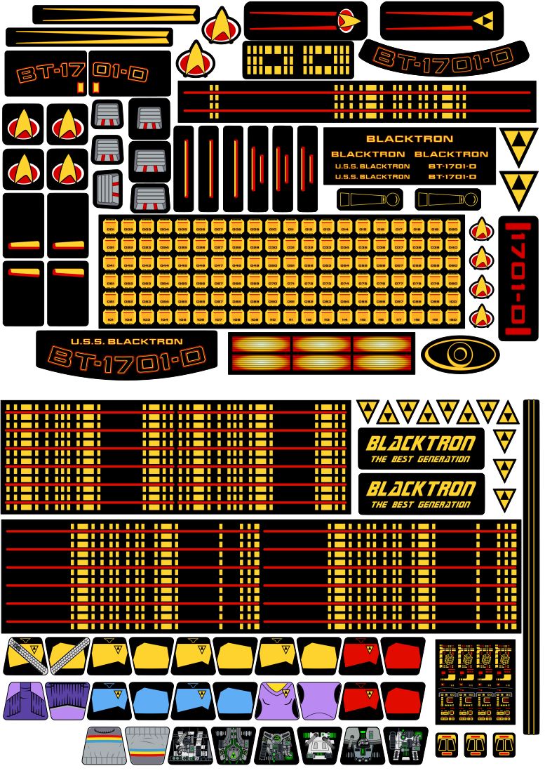 Blacktron: Enterprise-D (10356) Extended Sticker Set (BT-16)