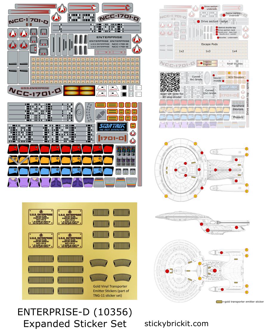 Enterprise-D 10356 Extended Stickers (TNG-11)
