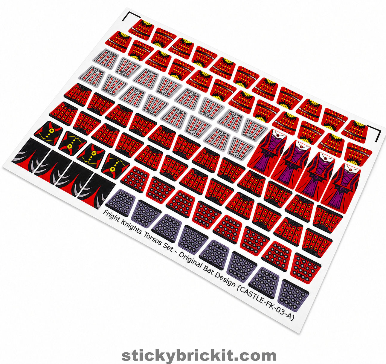 Fright Knights: Torso & Shield Stickers (CASTLE-FK-02)