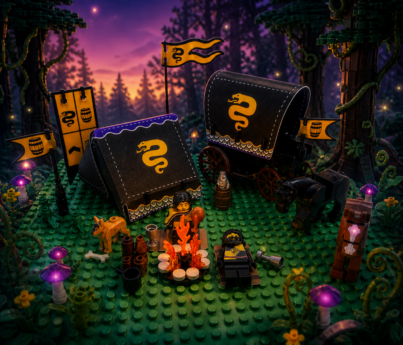 Serpent Knights: Encampment Set (CASTLE-SK-05) Tent, Wagon Cover, Banners + More!