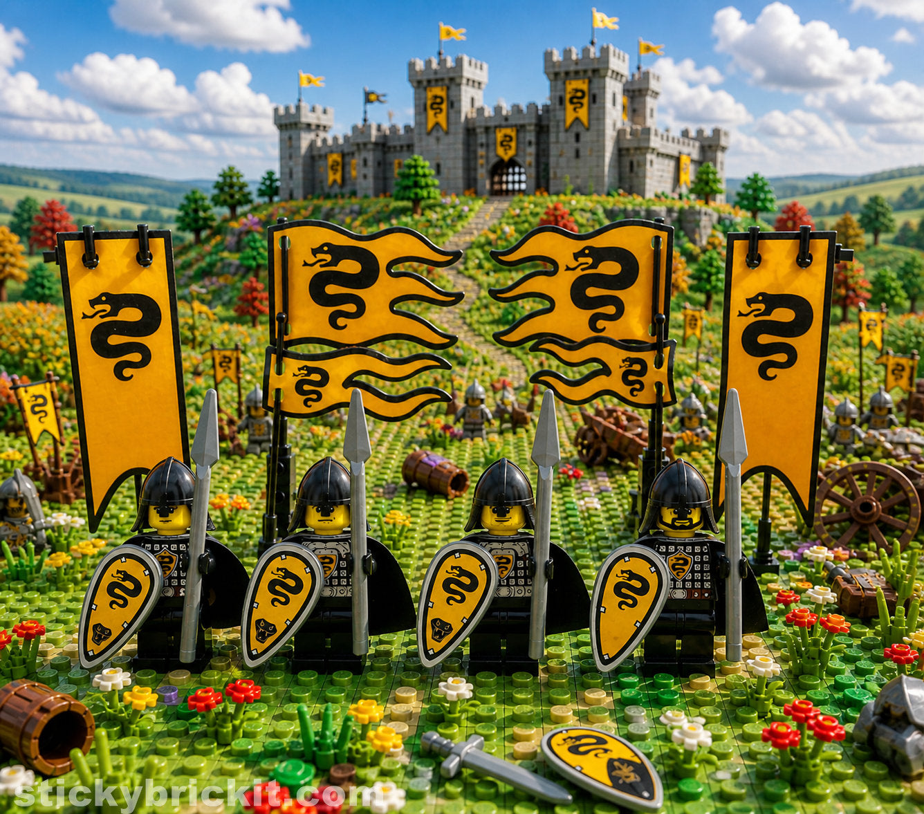 Serpent Knights Custom Cloaks, Pauldrons & Banners (CASTLE-SK-01-EXT)