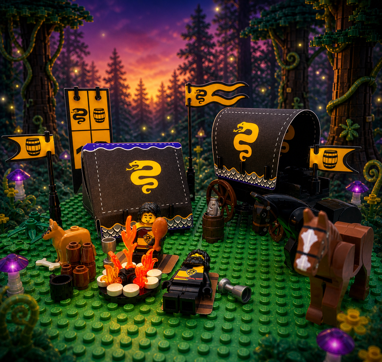 Serpent Knights: Encampment Set (CASTLE-SK-05) Tent, Wagon Cover, Banners + More!