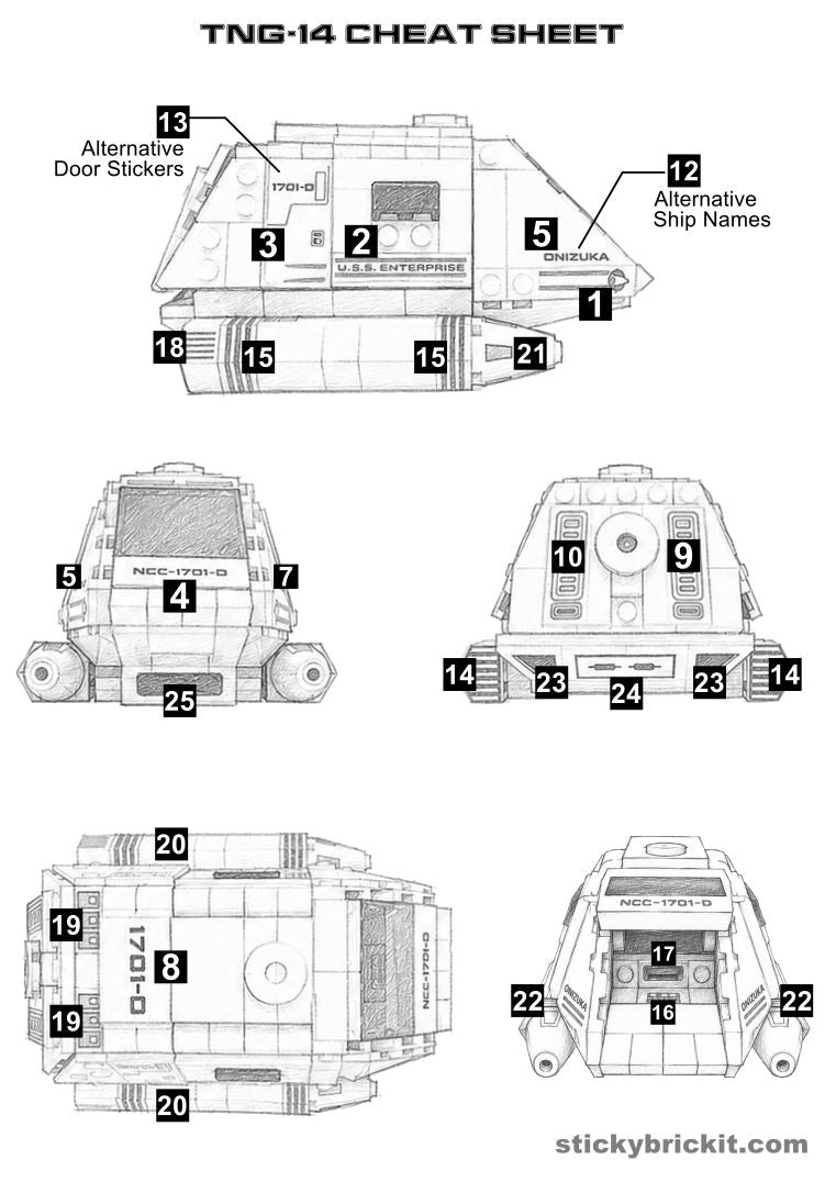 Type 15 Shuttle 40768 - Extended Sticker Sheet (TNG-14)