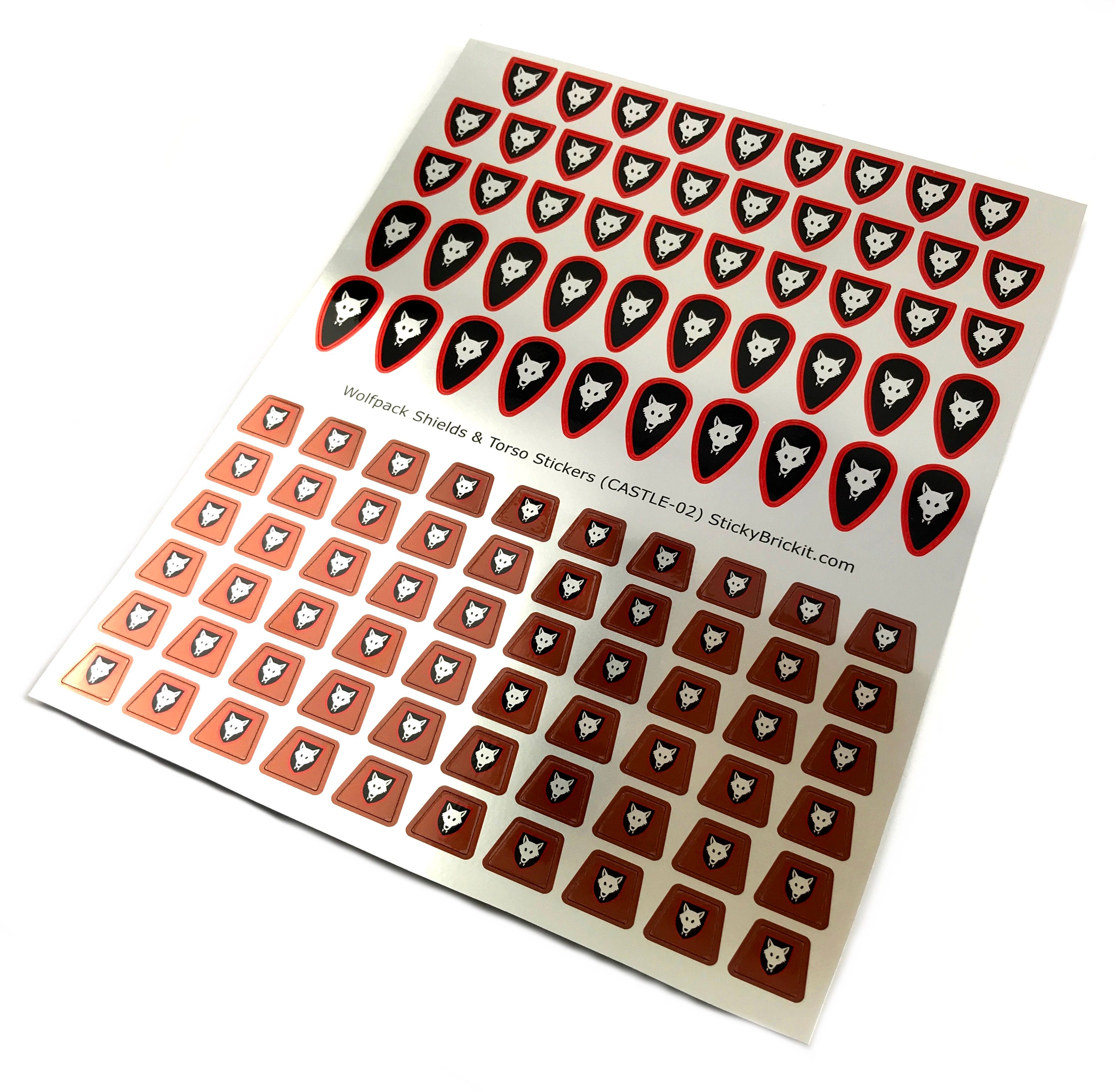 Wolfpack Torso & Shield Stickers (CASTLE-WP-02) – StickyBrickit